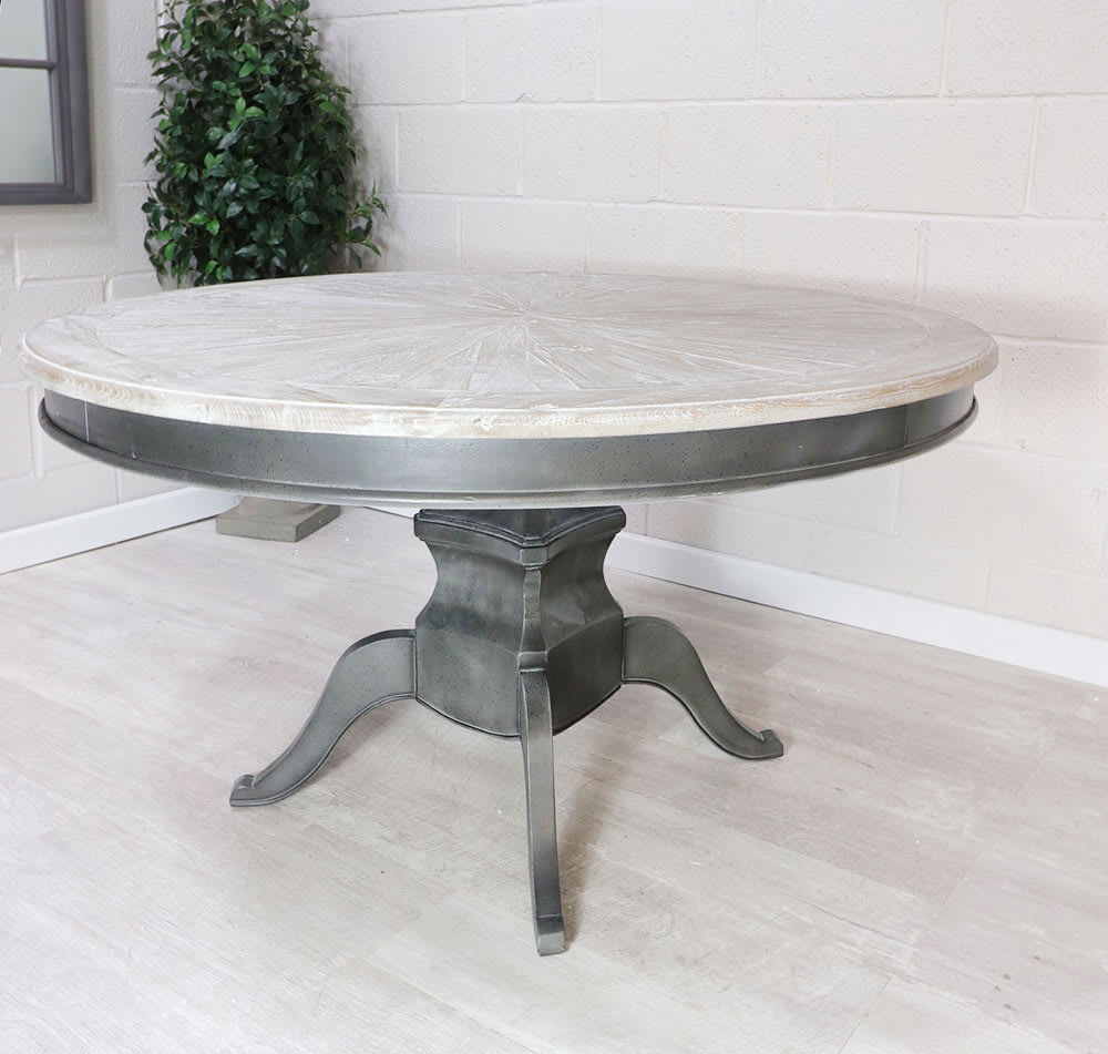 Elm Round Grey Base Dining Table