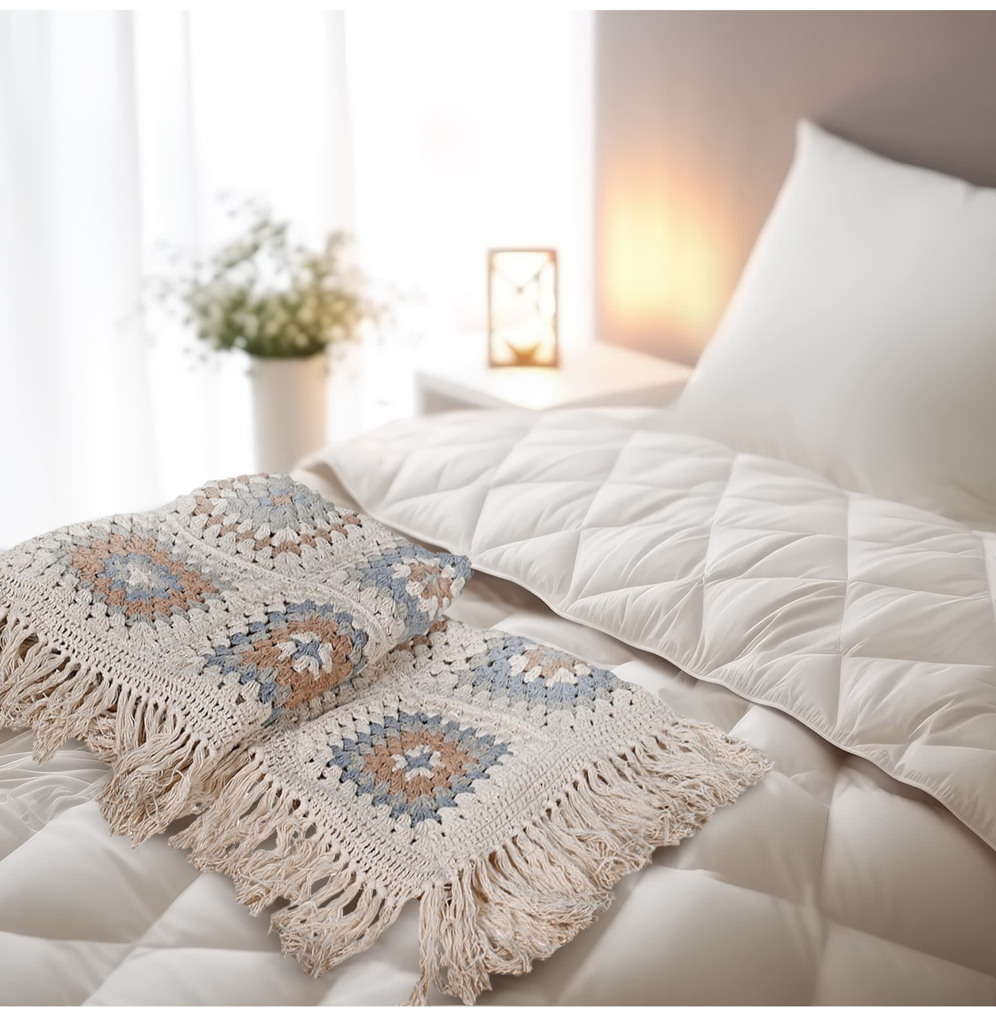 Bali Crochet Fringed Throw