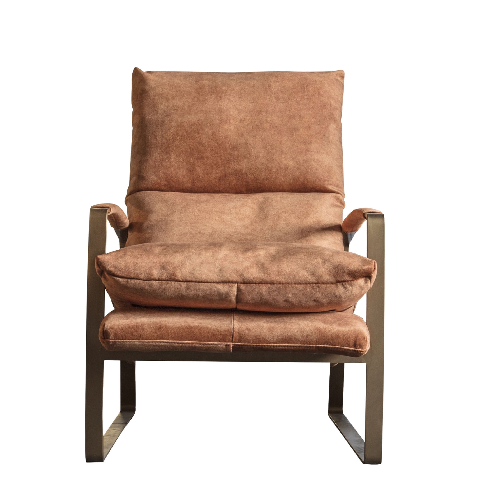 Fabien Ochre Brown Lounger Armchair by Gallery Direct