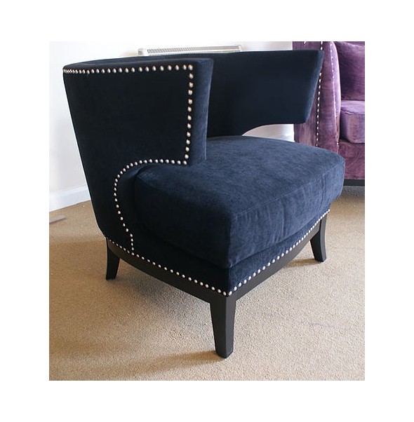 studded armchair