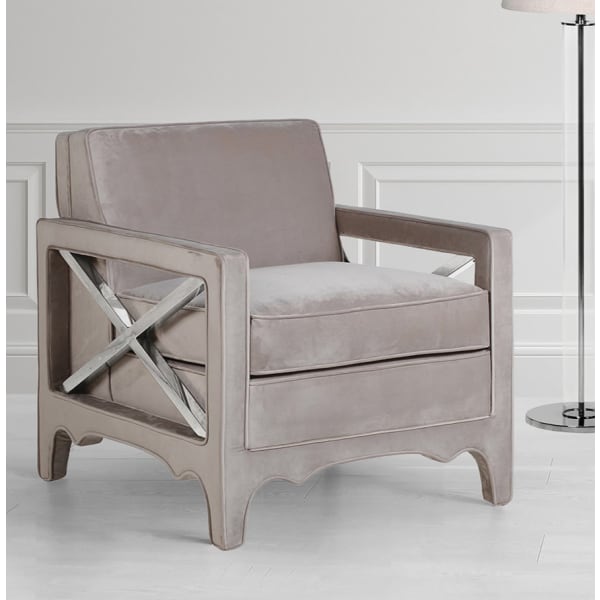 Grey With Chrome Armchair