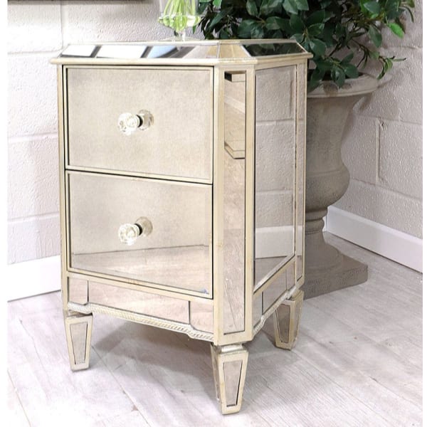 Buy venetian mirrored furniture for your bedroom at Nicky Cornell
