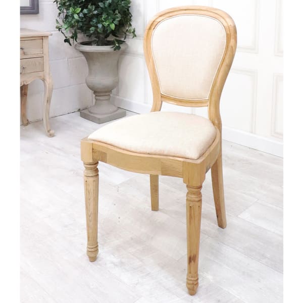 French Style Oak Round Back Dining Chair