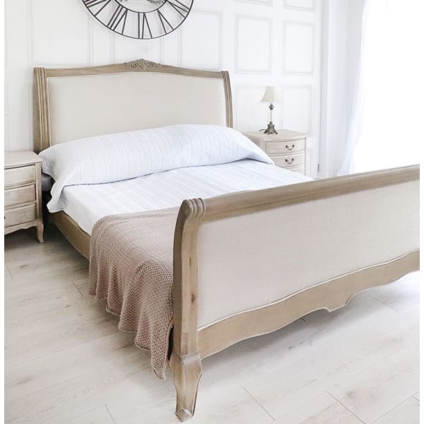 French Style Natural Upholstered Bed (4ft6/5ft/6ft)