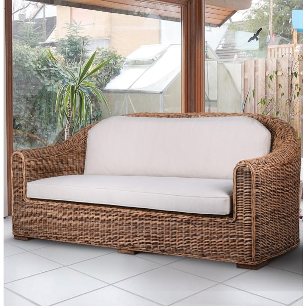 Woven Rattan 2 Seater Sofa