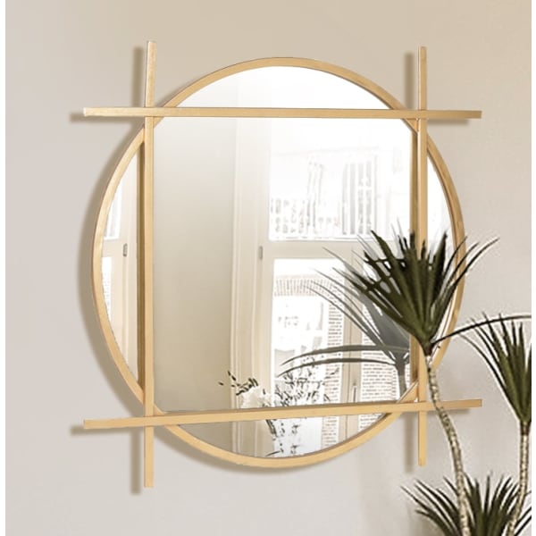 Gold Round Framed Mirror