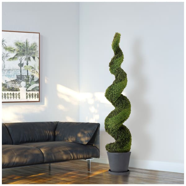 Tall Artificial Boxwood Spiral Tree