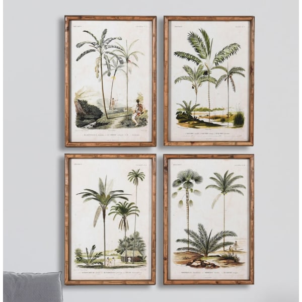 Set of 4 Palm Tree Framed Pictures