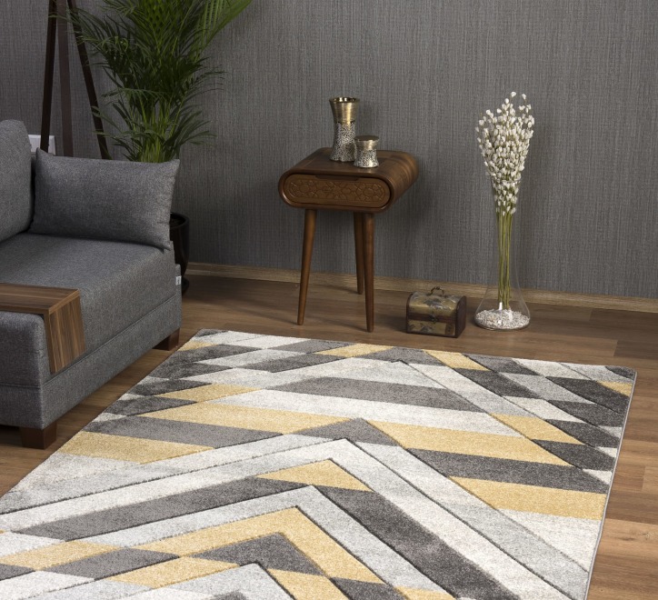 Asher Rug Grey-Mustard