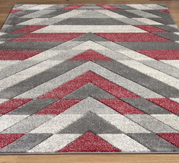Asher Rug Grey-Red