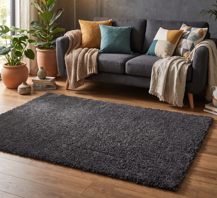 charcoal shaggy rug
