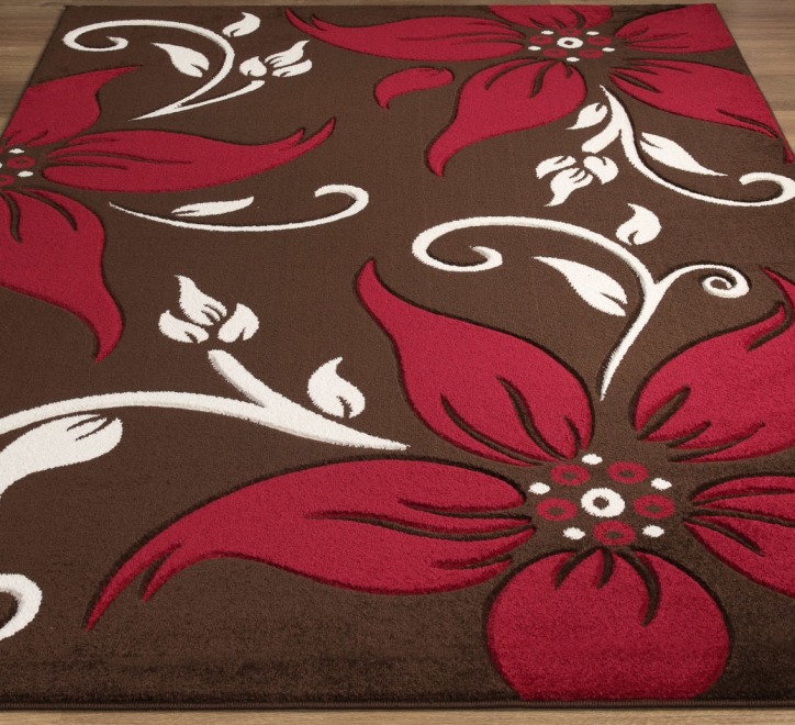 Primrose Rug Choc-Red