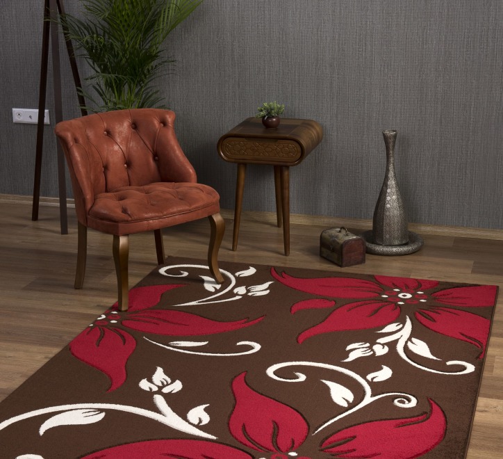 Primrose Rug Choc-Red