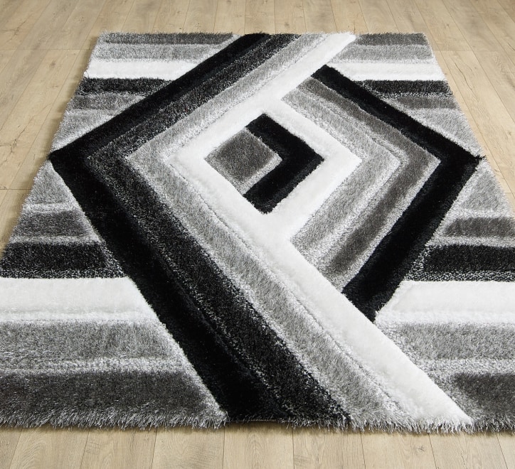 Saturn Rug - Black Grey