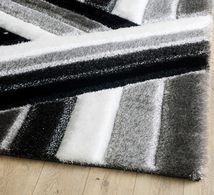 Saturn Rug - Black Grey