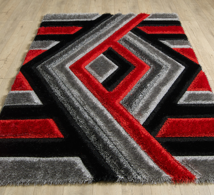Saturn Rug - Grey Red