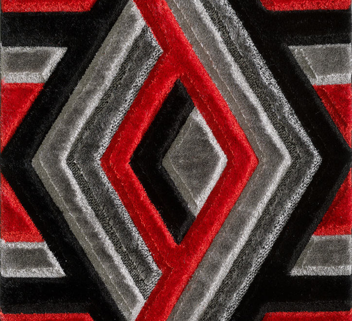 Saturn Rug - Grey Red