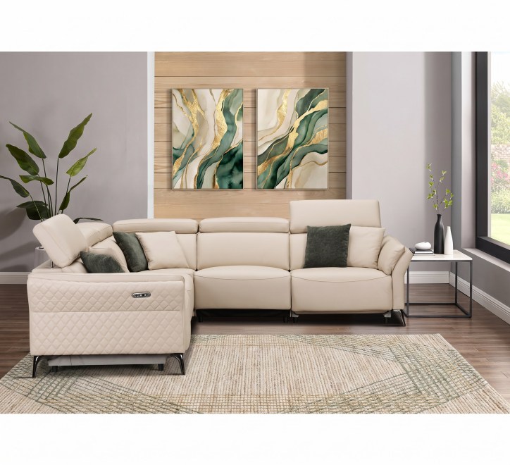 cream leather luxury corner suite