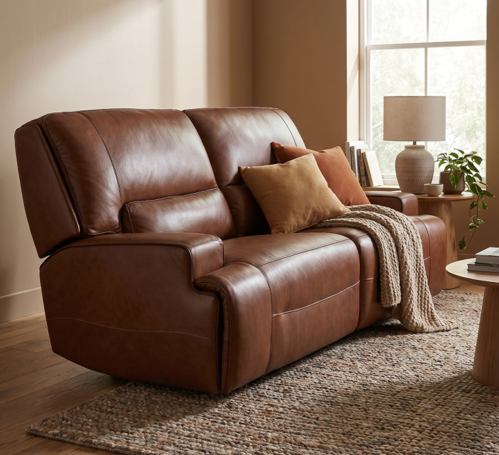 dark brown leather 3 seater sofa