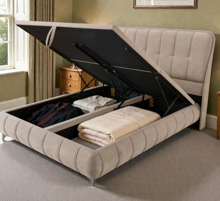 Limerick Beige Storage Bed