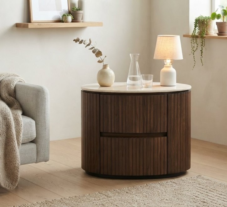 walnut bedside locker