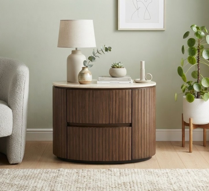 walnut bedside locker