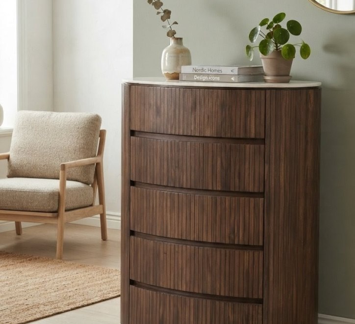 walnut tall chest