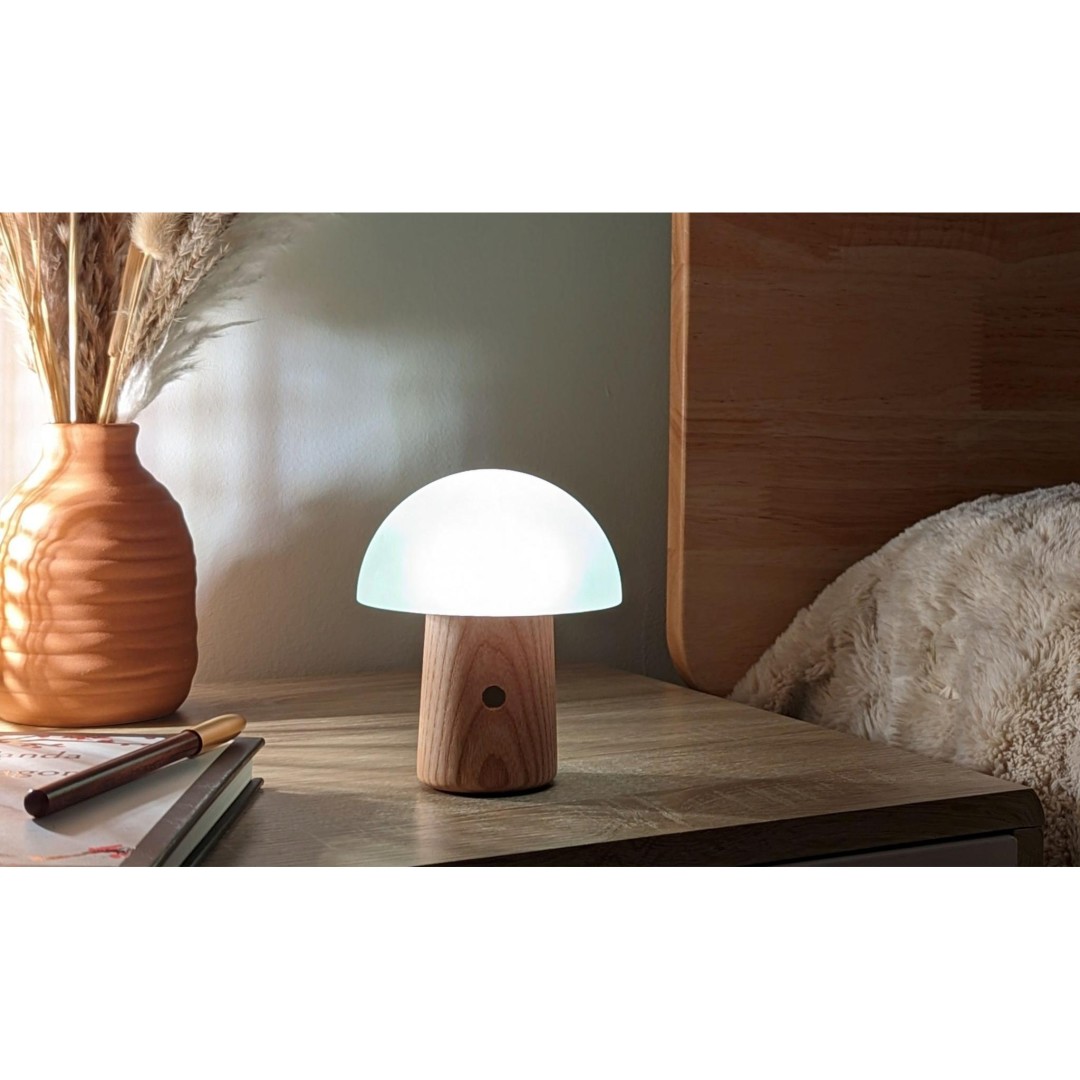 Gingko Alice Mushroom lamp, Mini Natural White Ash Wood