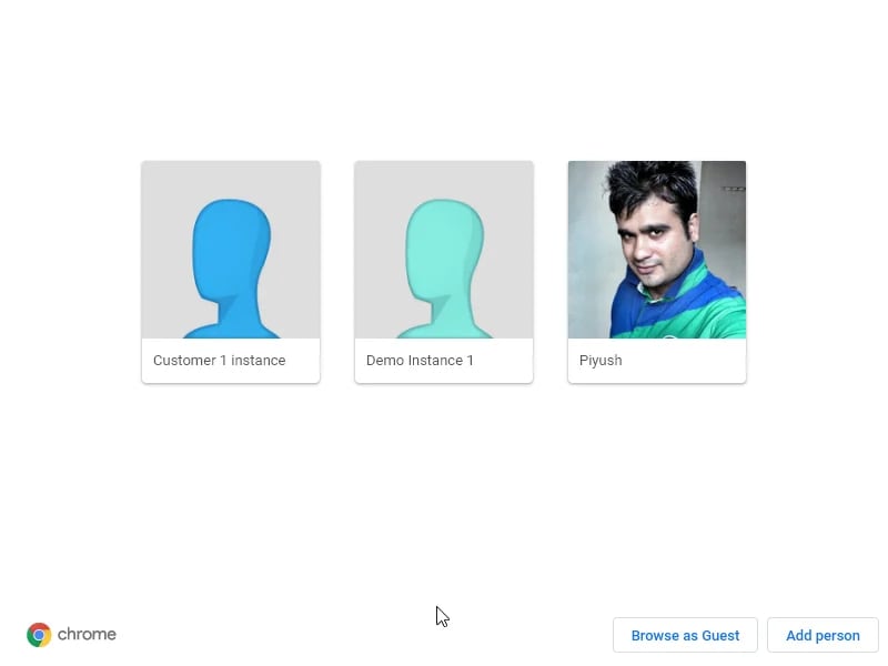 Add Person's window in Chrome