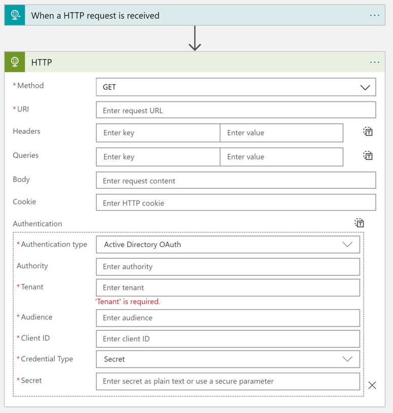 HTTP Request - Microsoft Azure Logic Apps