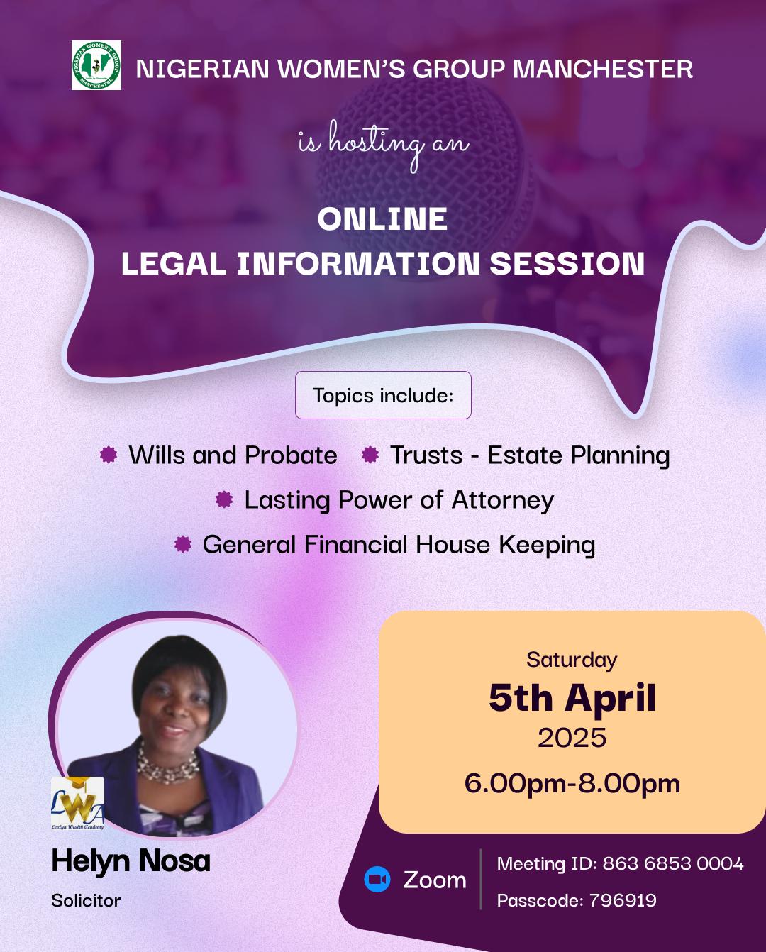 Legal Information Session 