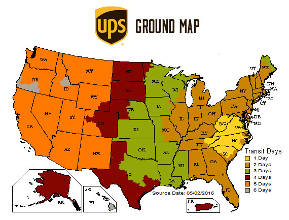 UPS Ground Map