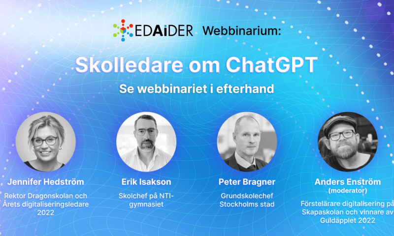 Skolledare om ChatGPT – se webbinariet