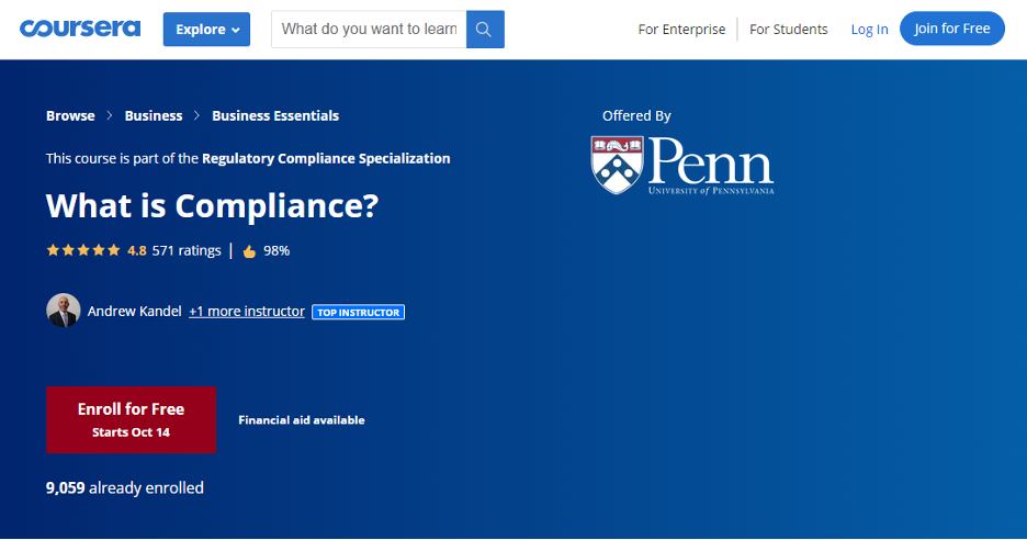 coursera Compliance Training Course