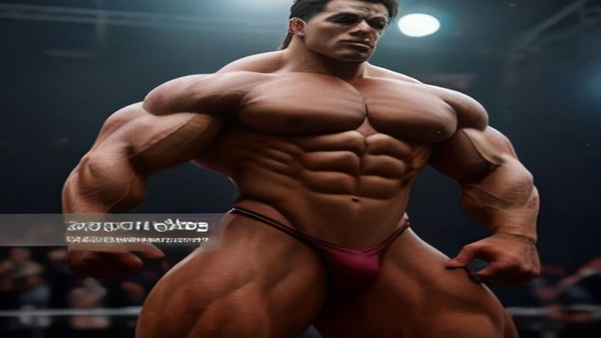 Bodybuilders posing on Arnold stage.