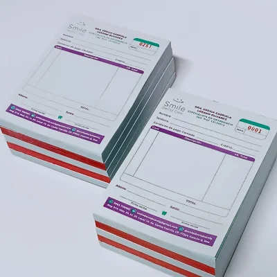 500 Recetas médicas 1/4 de carta a 2 tintas con autocopiante foliadas