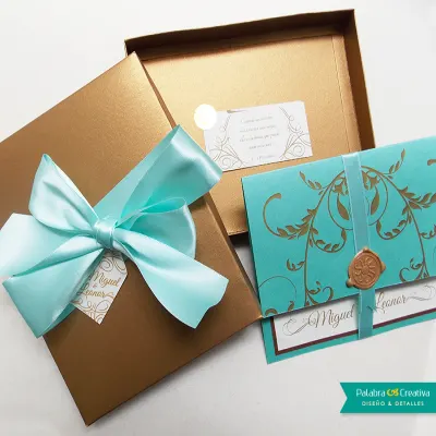 A020 Invitaciones  Vintage Caja