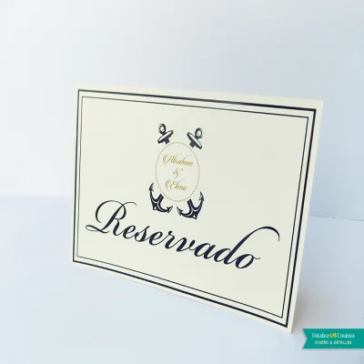 Letrero De Reservado T. Carta doblado - Cartulina especial