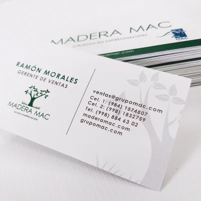 100 Tarjetas de Presentación 2 vistas - Kromacote