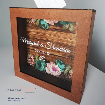 Alcancía en Mdf con Tapa Deslizante (30x30x8 cm)