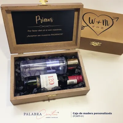 Caja mdf con broche personalizada - 14x21.5x7 cm