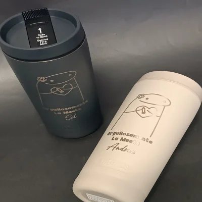 Grabado láser en termo metálico (Sencillo)