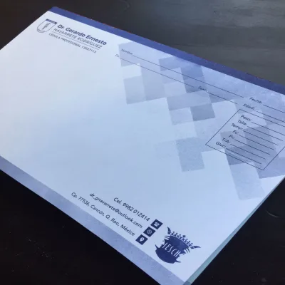 Recetas 1/2 carta 1x0 tintas - papel bond engomadas