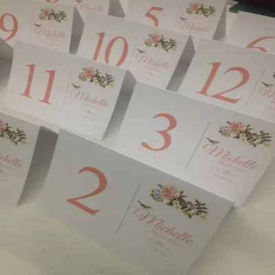 Números de mesa Tent card 10x15 cm - Cartulina Opalina