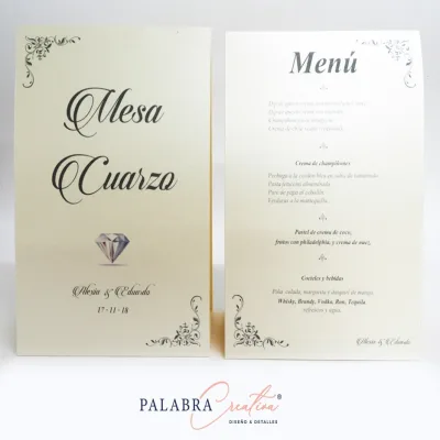 Menús Tent card 12x15 cm - Cartulina Stardream