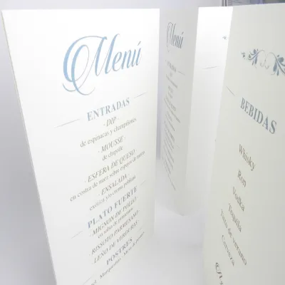 Menús Tent card 12x15 cm - Cartulina Opalina