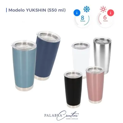 Termo Yukshin 550 ml Metálico - Personalizado Dtf uv o vinil