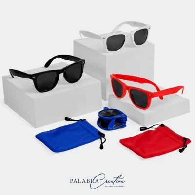 Lentes personalizados para evento - Modelo Dopla - Plegables con bolsita