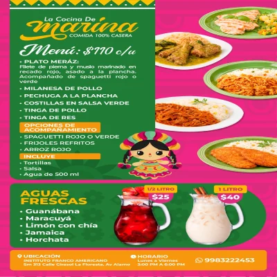 Diseño de Menú de alimentos - Digital 1 vista
