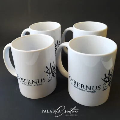 Tazas blancas sublimadas con logo o imagen sencilla